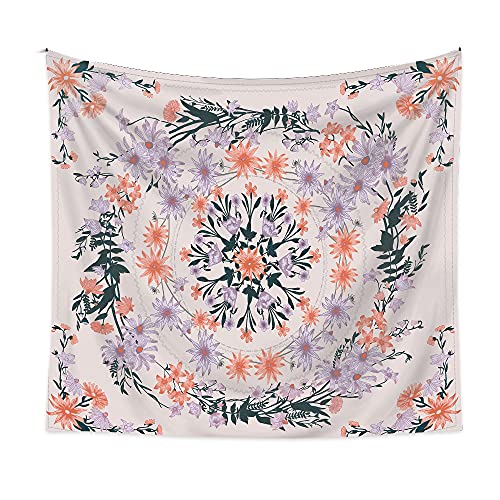 FYBlossom Bohemian Tapisserie Wandbehang, Mandala Wandteppich Hippie Boho Decke, Vintage Psychedelischer Hippie Wandteppich Tagesdecke Mit ästhetischen Kranz Muster Für Wohnzimmer Schlafzimmer von FYBlossom