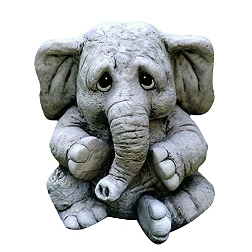 FYBlossom Dekofigur Elefant Tierfigur Gartenfigur, Feng Shui Elefantenstatuen Skulptur Gartendeko, Harz Elefant Statue Tierharzkunst Draussen Garten Dekor, 12X12X15cm von FYBlossom