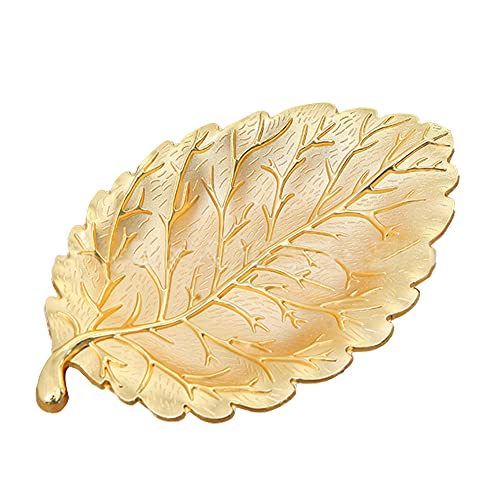 FYBlossom Gold Tablett Serviertabletts Schmuckteller Kosmetik Dekotablett, Kleine Metall Blattgold Platte Schmuck Tablett Kosmetiktablett, Dekoteller Für Schmuck Organizer Butterdose Snack Tee Kerzen von FYBlossom