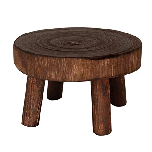 FYBlossom Holz Blumenhocker,Deko Blumenständer Hocker Holz Blumentopfständer Pflanzenhocker Massiv Deko Holz Blumentopf Basishalter Hocker für Indoor Outdoor (Brown,L) von FYBlossom