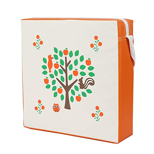 FYBlossom Kinder Sitzerhöhung Stuhl,Boostersitze Esszimmerstuhl ErhöHen Pad Erhöhtes Sitzkissen Baby,Tragbar Verstellbar Sitzkissen Zerlegbar,Quadrat Erhöhtes Sitzkissen?32zx32x8cm (Orange) von FYBlossom