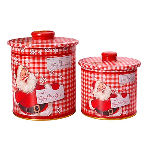 FYBlossom Weihnachten Keksdose Plätzchendose Vorratsdosen Mit Deckel, 2er Set Weißblech Gebäckdose Aufbewahrungsboxen Weihnachtsdose Set, Süßigkeiten Box Weihnachtsdeko Für Snacks, Gewürze, Tee von FYBlossom