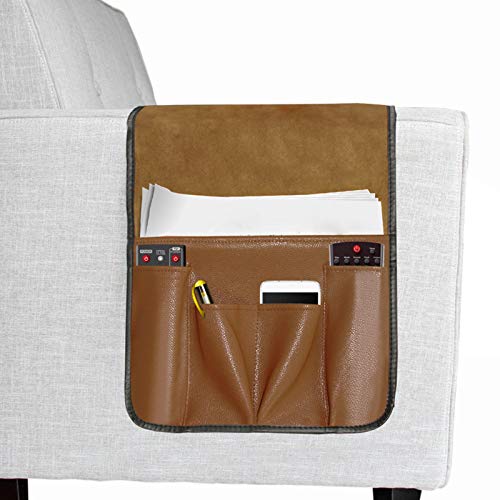 FYBlossom Armlehnen Organizer, 7 Taschen, Anti-Rutsch PU-Leder, Sofa, Couch oder Sessel Bett Storage Tasche, TV, Handy, Buch, Zeitschriften, Bleistift von FYBlossom