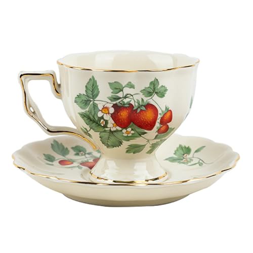 Keramik Kaffeetassen Mit Untertassen Set, Vintage Teetassen Espressotassen Cappuccinotassen Set Aus Porzellan, Europäischer Stil Teeservice Tassen Mit Unterteller Für Tee, Kaffee, Cappuccino Keramik Kaffeetassen Mit Untertassen Set, Vintage Teetassen Espressotassen Cappuccinotassen Set Aus Porzellan, Europäischer Stil Teeservice Tassen Mit Unterteller Für Tee, Kaffee, Cappuccino von FYBlossom