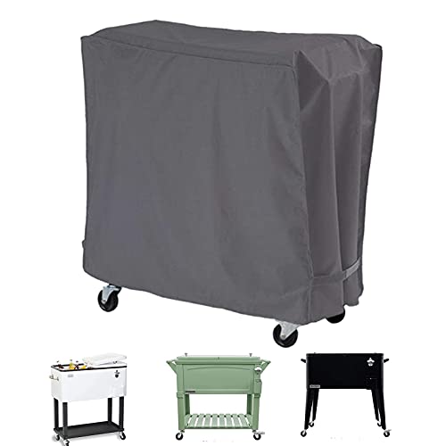 Kühlwagen Abdeckung Servierwagen Abdeckhaube, Wasserdicht Staubdicht Schutzhülle Für Kühlwagen, Universal Draussen Getränkewagenschutz Aus Oxford Polyester Für Getränkewagen, 86x48x79 cm (Grau) von FYBlossom