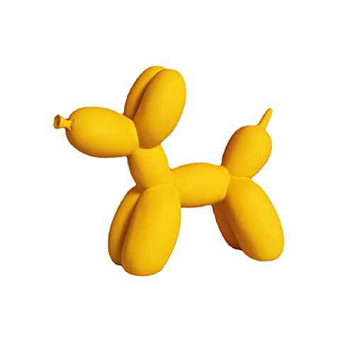 FYBlossom Modern Skulptur Dekofigur Ballon Hund Harz Statue, Kunst Tier Statue Tischdeko, Kreativität Handwerk Geschenk Für Desktop Wohnzimmer Kuchen Bäckerei (Gelb) von FYBlossom