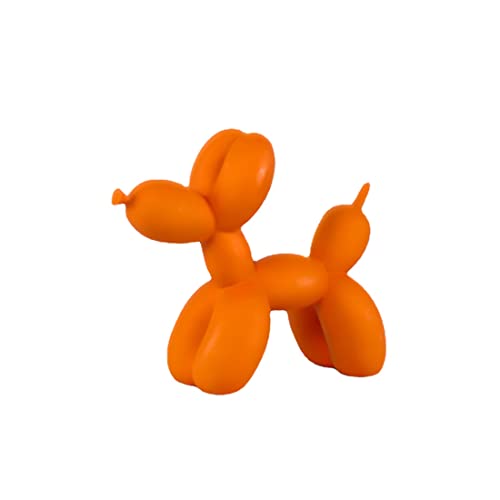 Modern Skulptur Dekofigur Ballon Hund Harz Statue, Kunst Ballon Hund Tier Statue Dekofigur Tischdeko, Kreativität Harz Ballon Hund Handwerk Geschenk Für Desktop Wohnzimmer Kuchen Bäckerei (Orange) von FYBlossom