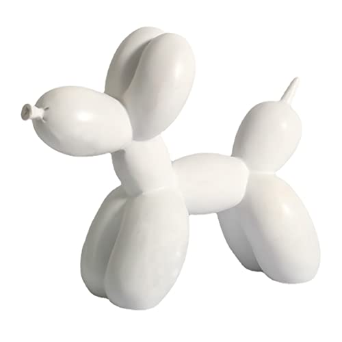 Modern Skulptur Dekofigur Ballon Hund Harz Statue, Kunst Ballon Hund Tier Statue Dekofigur Tischdeko, Kreativität Harz Ballon Hund Handwerk Geschenk Für Desktop Wohnzimmer Kuchen Bäckerei (Weiß) von FYBlossom