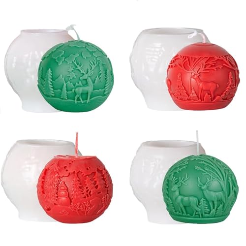 Weihnachtsbaum Silikonform 3D Silikon Weihnachten Kerzenform, DIY Weihnachtsbaum Kerzengießform Kerzenherstellung, Kerzenformen Zum Gießen Weihnachten Deko Für Aromatherapie, Schokolade (Stil J) von FYBlossom