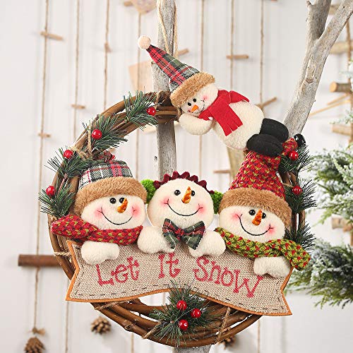 Weihnachtskranz Türkranz Außen Deko, Hängende Girlande Weihnachtsmann Schneemann Adventskranz, Weihnachten Rattan Kranz Dekokranz Weihnachtsdekoration Fenster Dekoration Für Wohnzimmer Kinderzimmer Weihnachtskranz Türkranz Außen Deko, Hängende Girlande Weihnachtsmann Schneemann Adventskranz, Weihnachten Rattan Kranz Dekokranz Weihnachtsdekoration Fenster Dekoration Für Wohnzimmer Kinderzimmer von FYBlossom