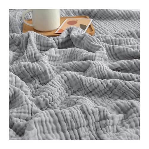 FYCYGG Musselin Decke, Sanfte Musselindecke 150 X 200, Musselin Decke Baumwolle Erwachsene, Leicht Atmungsaktiv Sanfte KüHldecken Zum Schlafen Erwachsene(Light Gray,150cm*200cm) von FYCYGG