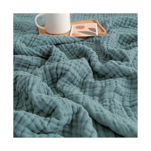FYCYGG Sommer Musselin Decke, Natürliche Musselindecke Leichte Sanfte, Muselindecke Erwachsene as Cuddly Blanket, Bed, Couch(Dark Green,150cm*200cm) von FYCYGG