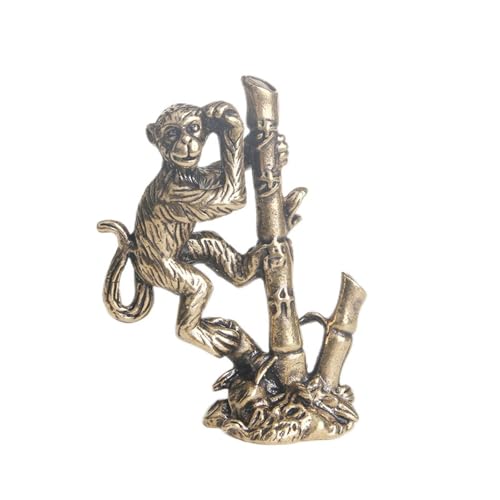 FYDCYHM Handgefertigte Bronze-Affen-Skulptur Glückstierfigur für Zuhause, Büro, Schreibtisch, einzigartiges Einweihungsgeschenk für Hausbesitzer von FYDCYHM