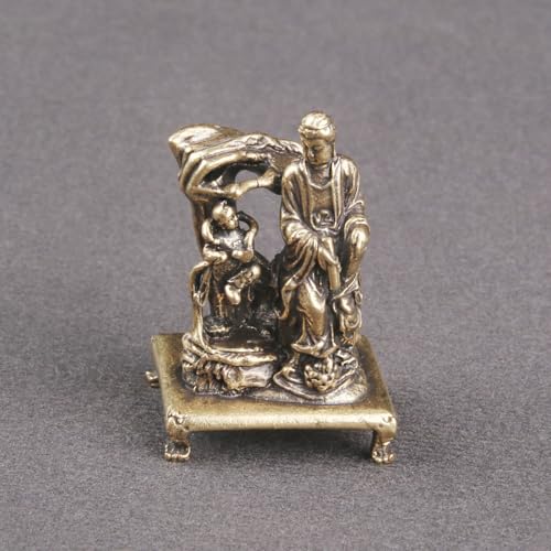 FYDCYHM Handgefertigte Buddha-Skulptur aus Bronze, Glückstierfigur für Zuhause, Büro, Schreibtisch, einzigartiges Einweihungsgeschenk für Hausbesitzer von FYDCYHM