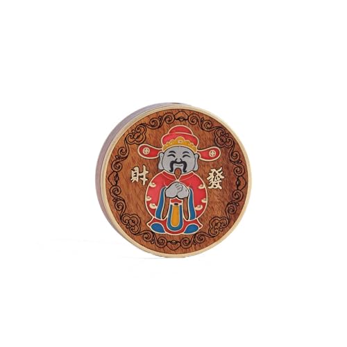 Gott Reichtum Holzstatue Handgemachte Holzskulptur Dekor Buchsbaum Vintage Dekoration Schreibtisch Ornament Für Wohnzimmer Schlafzimmer Büro Zuhause Feng Shui Skulpturale(3.5cm, 1) von FYDCYHM