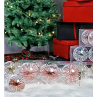 Transparente Weihnachts Hängekugel Mit Pompom Blumen, Aufklappbare Kugel Set Weihnachtsbaumschmuck Weihnachtsgeschenke von FYDECOR