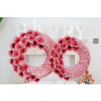 Weihnachtskranz Haustür Gewebt Eco Freundlich Pet-Rohr Mit Pompom Blume Festliche Weihnachtsgeschenk Ornament Kranz von FYDECOR