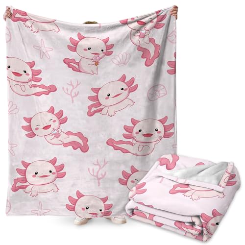 FYDZBSL Axolotl Kinder Decke, Cartoon Fleecedecken Flauschige 3D Digitaldruck Decke Reisedecke Blanket für Sofa für Kinder, Mädchen und Erwachsene Geburtstagsgeschenk für Kinder FYDZBSL Axolotl Kinder Decke, Cartoon Fleecedecken Flauschige 3D Digitaldruck Decke Reisedecke Blanket für Sofa für Kinder, Mädchen und Erwachsene Geburtstagsgeschenk für Kinder von FYDZBSL