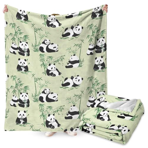 Panda Kuscheldecke für Kinder Flanell Decke Kinder Weich Flauschig Fleecedecke Karikatur interessant Bunt Tier Cartoon Geschenke für Junge Mädche Junge 100x150CM von FYDZBSL