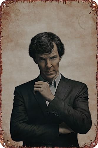 FYELVO Benedict Cumberbatch Vintage Metall-Blechschilder Retro Garagenschilder Filmposter Schild Männerhöhle Dekor 20,3 x 30,5 cm von FYELVO