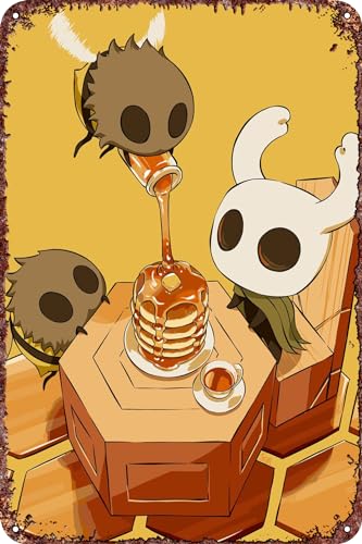 FYELVO Hollow Knight Anime Metall-Blechschild, Poster, Dekoration für Wohnzimmer, Café, dekoratives Schild für Wand, 30,5 x 20,3 cm von FYELVO