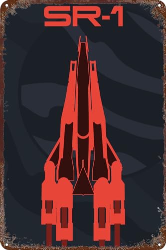 FYELVO Normandy SR1 Mass Effect 1 Poster Game Retro Lustiges Metallschild Blechschilder Blechschild Outdoor Home Wanddekoration 20,3 x 30,5 cm von FYELVO