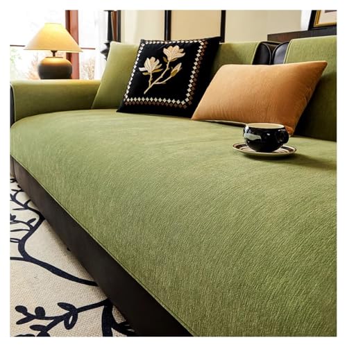 Couch Überzug Weiche Chenille für Ecksofa: Weiche Sofa Überzug für 1 2 3 4 Sitzer Sofabezug Anti Rutsch Sofa Schutzhülle für L Form U Form Sektionssofa Hund Katze Sofaschoner(Green 2,90*160cm) von FYFWPA