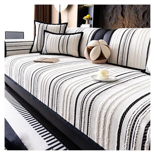 FYFWPA Couch Überzug L Form Sofabezug: Weiche Chenille für Ecksofa Weiche Sofa Überzug für 1 2 3 4 Sitzer Sofabezug Anti Rutsch Sofa Schutzhülle Hund Katze Sofaschoner(Schwarz,70 * 70cm) von FYFWPA