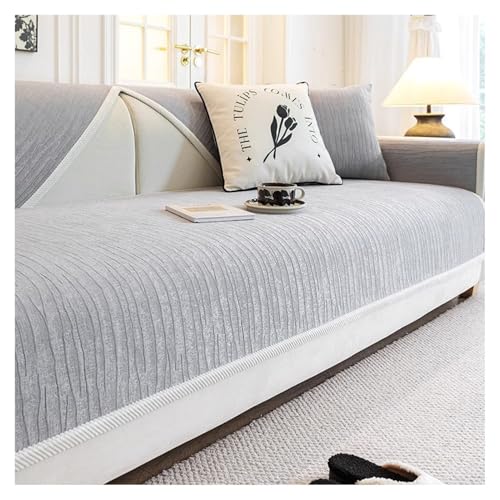 FYFWPA Couch Überzug Weiche Chenille Sofabezug: Anti Rutsch Vintage Sofa Überzug für U Form L Form Sektionssofa Dicke Strukturierte Sofaschoner für 1 2 3 4 Sitzer Sofa(Grau,90 * 120cm) von FYFWPA