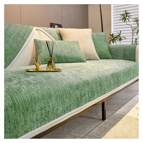 FYFWPA Couch Überzug Weiche Chenille für Sektionssofa: Sofa Schutzhülle für 1/2/3/4 Sitzer L Form Sofa Cover Universelle rutschfeste Sofa Überzug Solide Strukturierte für Wohnzimmer(Green,90 * 160cm) von FYFWPA