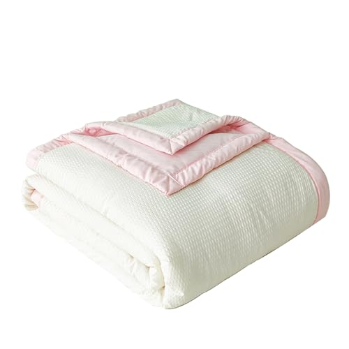 FYFWPA Kühldecke für Sommer Eisseide Kühlfasern Sommerdecke: Sleep Kühldecke Sommerkühldecken Komfortdecken Dünne Sommerdecke Reisedecke Anti Schweiß Atmungsaktive(Pink,150 * 200cm) von FYFWPA