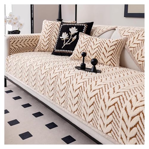 FYFWPA Sofa Überzug Weiche Baumwollflaum Sofabezug: Hund Katze Sofaschoner Anti Rutsch Vintage Couch Überzug für U Form L Form Sektionssofa für 1 2 3 4 Sitzer Sofa(Brown,90 * 210cm) von FYFWPA