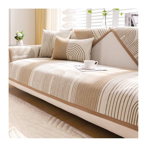 FYFWPA Sofa Überzug für Ecksofa Weiche Sofabezug: Chenille rutschfeste Sofabezug 1 2 3 4 Sitzer Sektionssofa Cover Sofa Überwurf Hund Katze Sofaschoner Couch ÜBerzug(Khaki,70 * 70cm) von FYFWPA