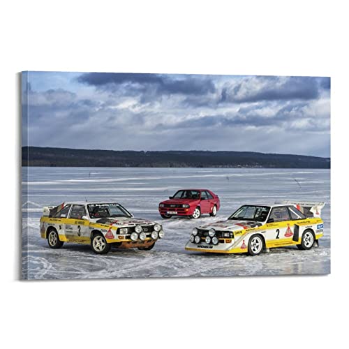 Sportwagen-Poster für Audi Quattro S1 Supercar Racing Car Poster Dekorative Malerei Leinwand Wandposter und Kunstbild Druck Moderne Familie Schlafzimmer Dekor Poster 50 x 75 cm von FYGE