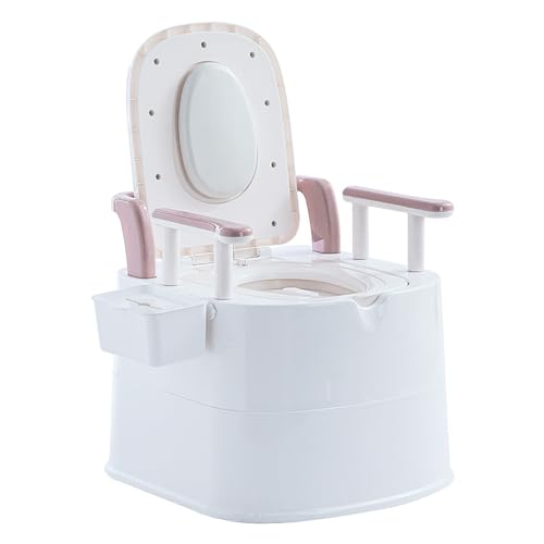 FYHCY Tragbare Toiletten für ältere Menschen, bewegliche Nachttoilette mit Armlehnen und Taschentuchbox A von FYHCY