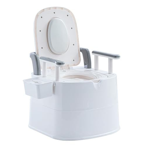 FYHCY Tragbare Toiletten für ältere Menschen, bewegliche Nachttoilette mit Armlehnen und Taschentuchbox B von FYHCY