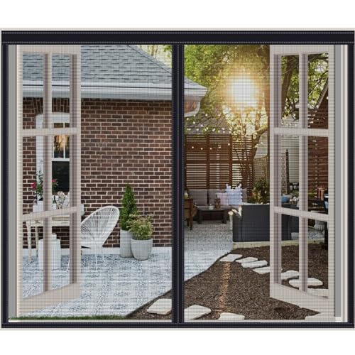 Magnet Fliegengitter Fenster Insektenschutz 110cmx120cm, Insektenschutz Magnet Fenster, Fliegenvorhang Magnetvorhang Automatisch Verschließen, Magnetvorhang Insektenschutz Ohne Bohren （Schwarz） von FYHDSH