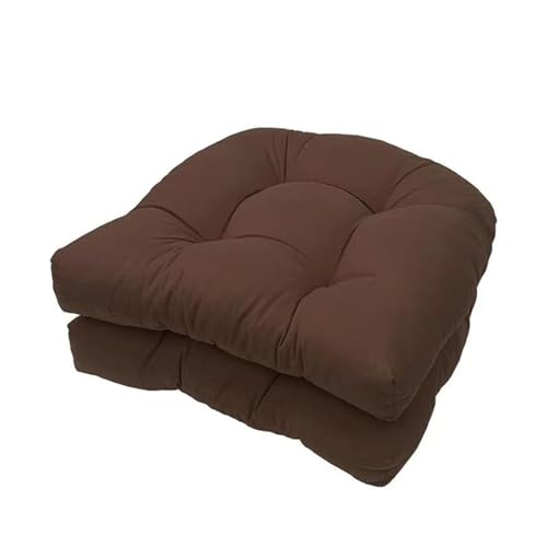 FYHTC 2 Stück Sitzkissen in 48x48cm, Bequeme Sitzkissen U-förmiges Kissen Sofa Rattan Stuhlkissen für Korbstuhl Sitz Terrassenmöbel Esszimmerstuhl Pad(Brown) von FYHTC