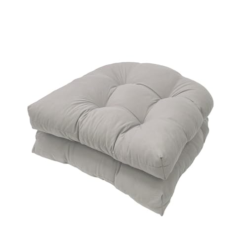 FYHTC 2 Stück Sitzkissen in 48x48cm, Bequeme Sitzkissen U-förmiges Kissen Sofa Rattan Stuhlkissen für Korbstuhl Sitz Terrassenmöbel Esszimmerstuhl Pad(Light Gray) von FYHTC