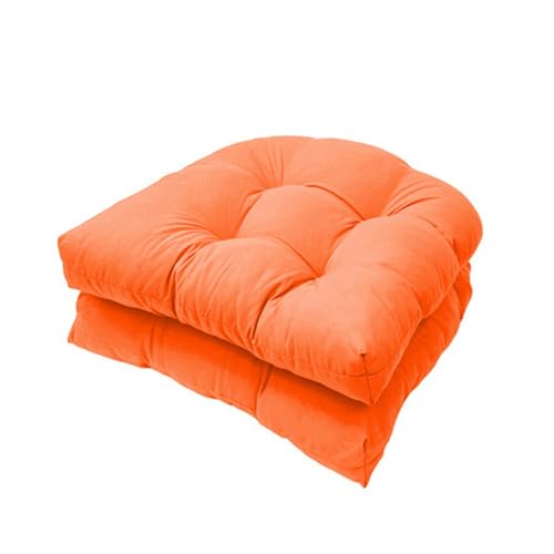 FYHTC 2 Stück Sitzkissen in 48x48cm, Bequeme Sitzkissen U-förmiges Kissen Sofa Rattan Stuhlkissen für Korbstuhl Sitz Terrassenmöbel Esszimmerstuhl Pad(Orange) von FYHTC