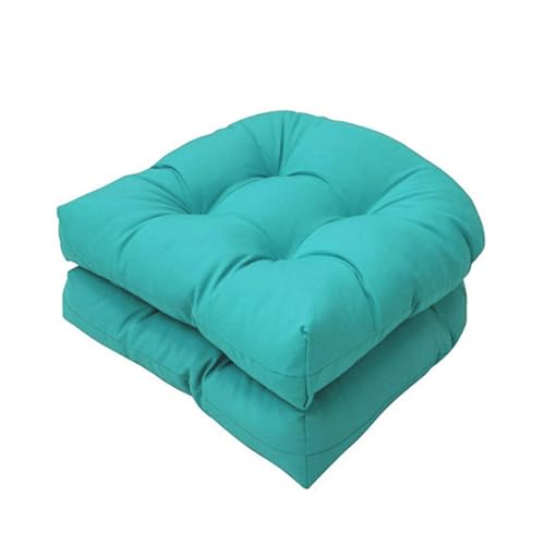 FYHTC Terrassen Korbstuhlkissen, U förmige Outdoor Stuhlkissen, 2er Set Für Ersatzkissen Schaukelstuhlkissen Korbstühle Esszimmersitze(Lake Blue) von FYHTC