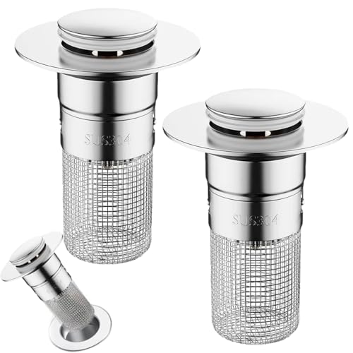 FYJCXCMP 2 Stück Spülbeckenstecker, 34-40 Mm Universal-Popup-Ablauffilter-Spüle, Ablauffilter-Ablassschraube, Ablassschraube Für Aufsatzwaschbecken von FYJCXCMP