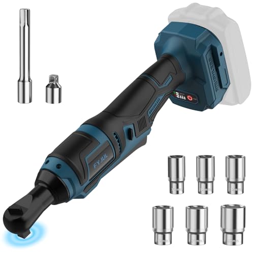 3/8 Zoll Ratschenschlüssel-Werkzeug für Makita Akku 18V Li-Ion, Bürstenlos Motor elektrischer Ratschenschlüssel-Satz mit verstärktem Kopf, R&F-Schalter, 6 Stecknüssen, 3/8 Zoll auf 1/4 Zoll Adapte 3/8 Zoll Ratschenschlüssel-Werkzeug für Makita Akku 18V Li-Ion, Bürstenlos Motor elektrischer Ratschenschlüssel-Satz mit verstärktem Kopf, R&F-Schalter, 6 Stecknüssen, 3/8 Zoll auf 1/4 Zoll Adapte von FYJUL