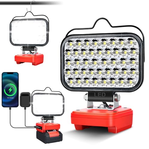 Lampe für Einhel-l 18V Akku, Hell Baustrahler Taschenlampe Light Tragbare LED-Licht für Einhel-l Battery, Arbeitsleuchte Flutlichter Zubehör für Baustellen,Autoreparaturen, Camping(Kein Akku) von FYJUL