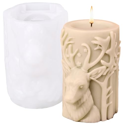 Kerzenformen, Weihnachts-Rentier-Stumpenkerzenformen für Kerzenherstellung, Kerzenformen für DIY-Seife und Heimdekoration, Urlaubsmotiv-Bastelbedarf Kerzenformen, Weihnachts-Rentier-Stumpenkerzenformen für Kerzenherstellung, Kerzenformen für DIY-Seife und Heimdekoration, Urlaubsmotiv-Bastelbedarf von FYKZQWDS