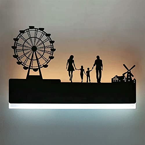 FYLARY LED Wandleuchte Innen 12W Modern Up Down Wandlampe Acryl Wandbeleuchte mit Musterdesign Perfekt für Wohnzimmer Schlafzimmer Treppenhaus Flur Bar,Windmill von FYLARY