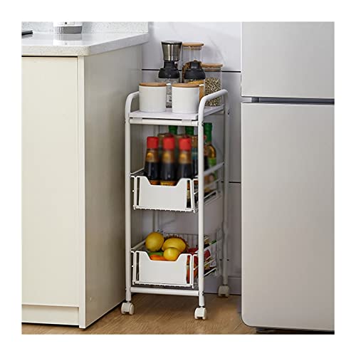 FYLDQAXU Regale für die Lagerung, Küchenspaltregal, vom Boden bis zur Decke, mehrschichtiger Wagen, Obst- und Gemüseregal, schmaler Kühlschrank, seitliche Lücke, Lagerregal, Lagerregal von FYLDQAXU