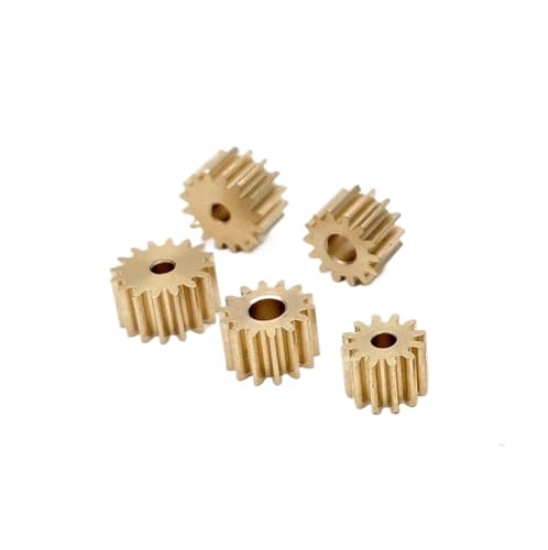 Für die mechanische Drehung werden Weichstahlzahnr 5 Stück 0,5 m 11/12/13/14/15 Zähne Kupfergetriebe mechanisches Modell Metallgetriebe Anpassung (Size : 3.98mm, Color : 14 Teeth-Thick 5MM) von FYMIJ