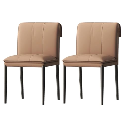 FYNNDM 2er-Set Moderne Esszimmerstühle aus Kunstleder mit bequemer gepolsterter Sitzfläche und schwarzen Metallbeinen. Stilvolle Küchenstühle für Wohnzimmer und Restaurants von FYNNDM