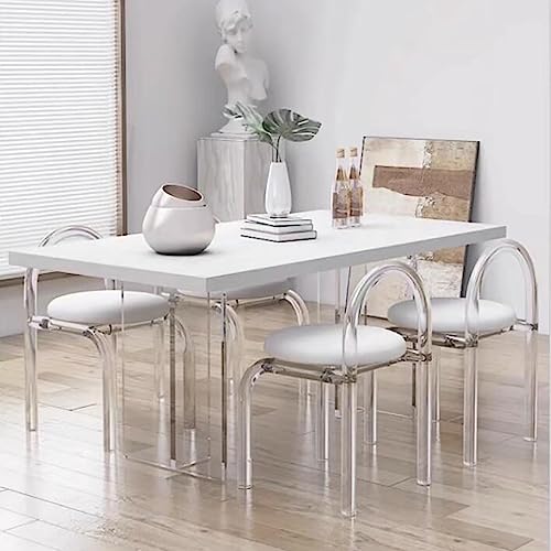 FYNNDM Esszimmerstühle aus transparentem Acryl, 4er-Set, mit Samt gepolstert, Moderne Küchenstühle mit transparenten Beinen, stilvoller Akzentstuhl für Esszimmer, Schlafzimmer oder von FYNNDM